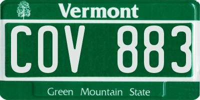 VT license plate COV883
