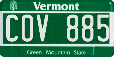 VT license plate COV885
