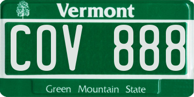 VT license plate COV888