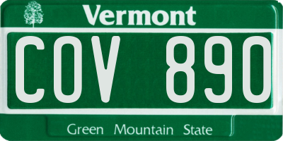 VT license plate COV890