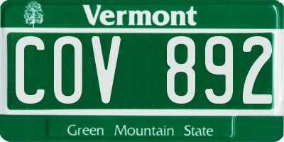 VT license plate COV892
