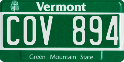 VT license plate COV894