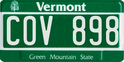 VT license plate COV898