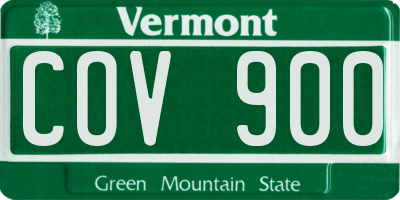 VT license plate COV900