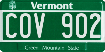 VT license plate COV902
