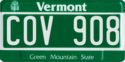 VT license plate COV908