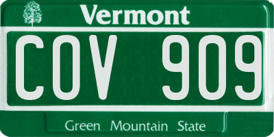 VT license plate COV909
