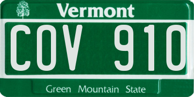 VT license plate COV910