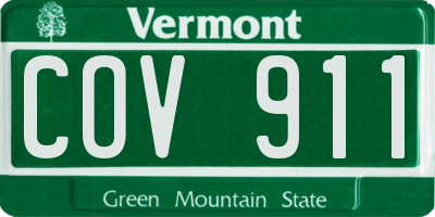 VT license plate COV911