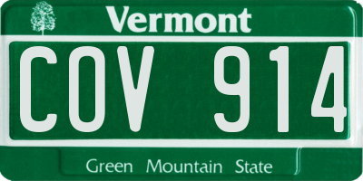 VT license plate COV914
