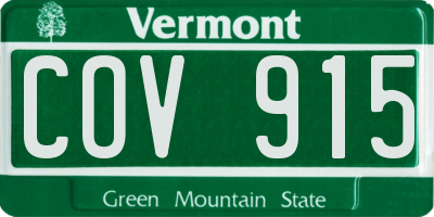 VT license plate COV915