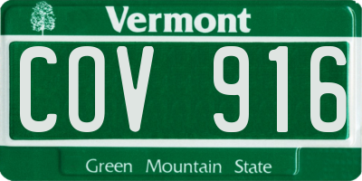 VT license plate COV916