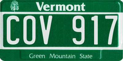 VT license plate COV917