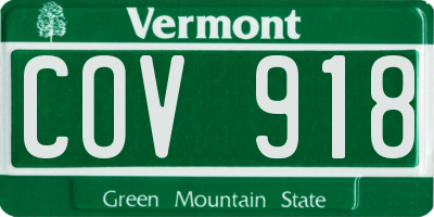 VT license plate COV918