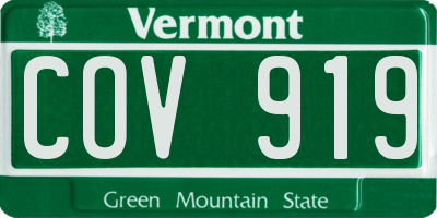 VT license plate COV919