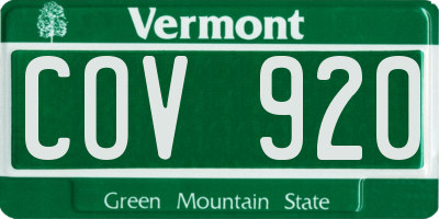 VT license plate COV920