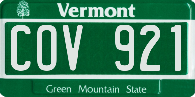 VT license plate COV921