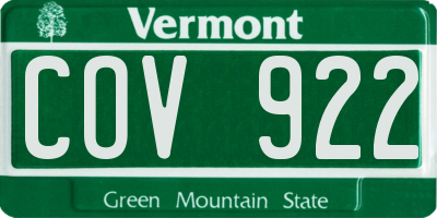 VT license plate COV922