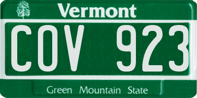VT license plate COV923