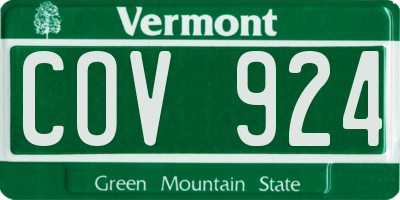 VT license plate COV924
