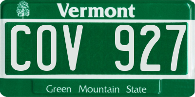 VT license plate COV927