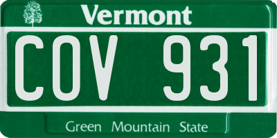 VT license plate COV931