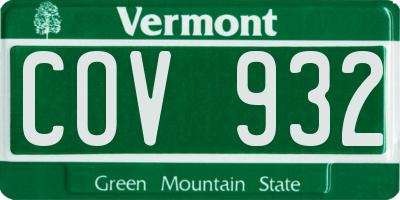 VT license plate COV932