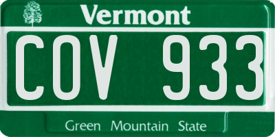 VT license plate COV933