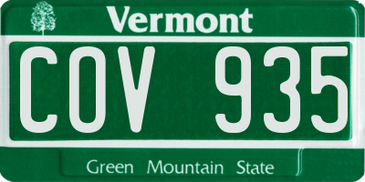 VT license plate COV935