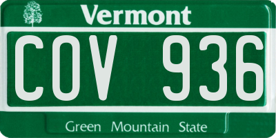 VT license plate COV936
