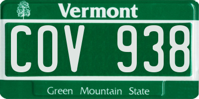 VT license plate COV938