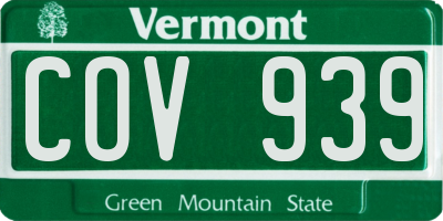 VT license plate COV939
