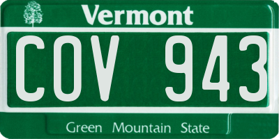 VT license plate COV943