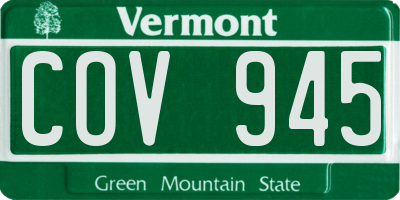 VT license plate COV945