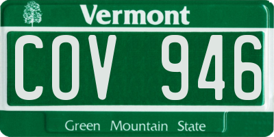 VT license plate COV946