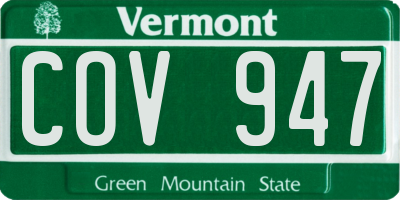 VT license plate COV947