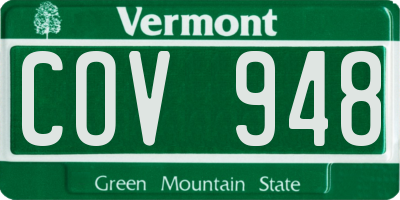 VT license plate COV948