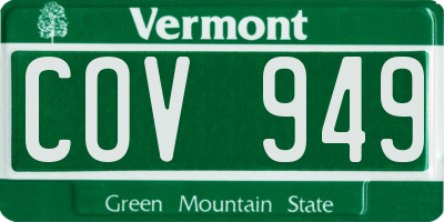VT license plate COV949
