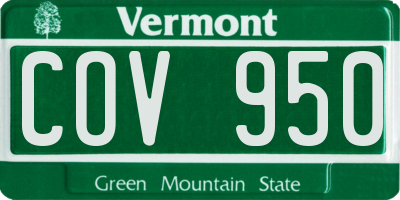 VT license plate COV950