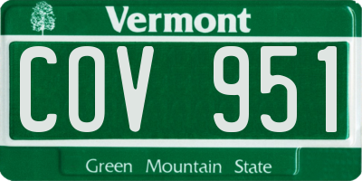 VT license plate COV951