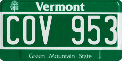 VT license plate COV953