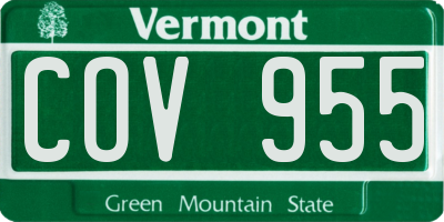 VT license plate COV955