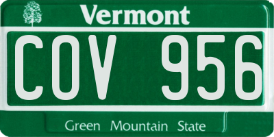 VT license plate COV956