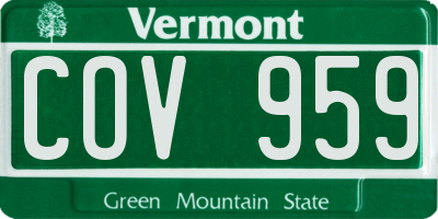 VT license plate COV959