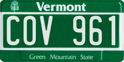 VT license plate COV961