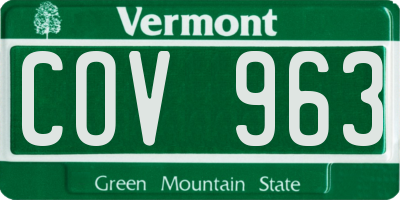 VT license plate COV963