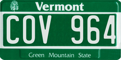 VT license plate COV964