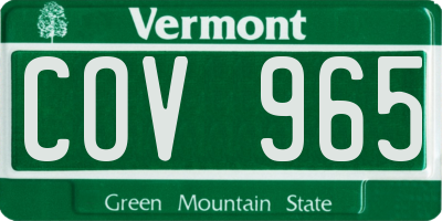 VT license plate COV965
