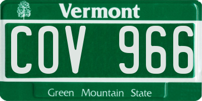 VT license plate COV966