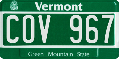 VT license plate COV967